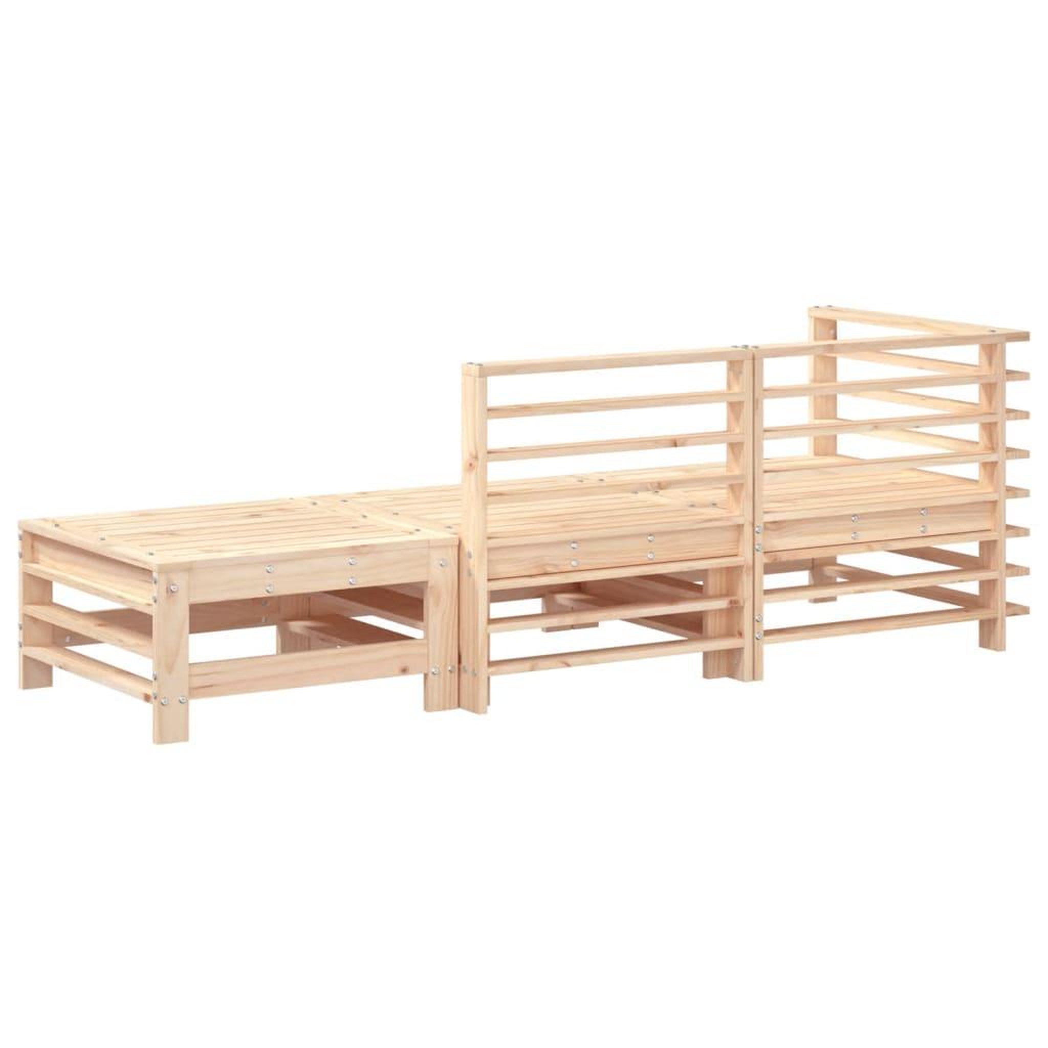 Voir la diapositive 3 : VIDAXL Salon de jardin 3 pcs bois massif de pin