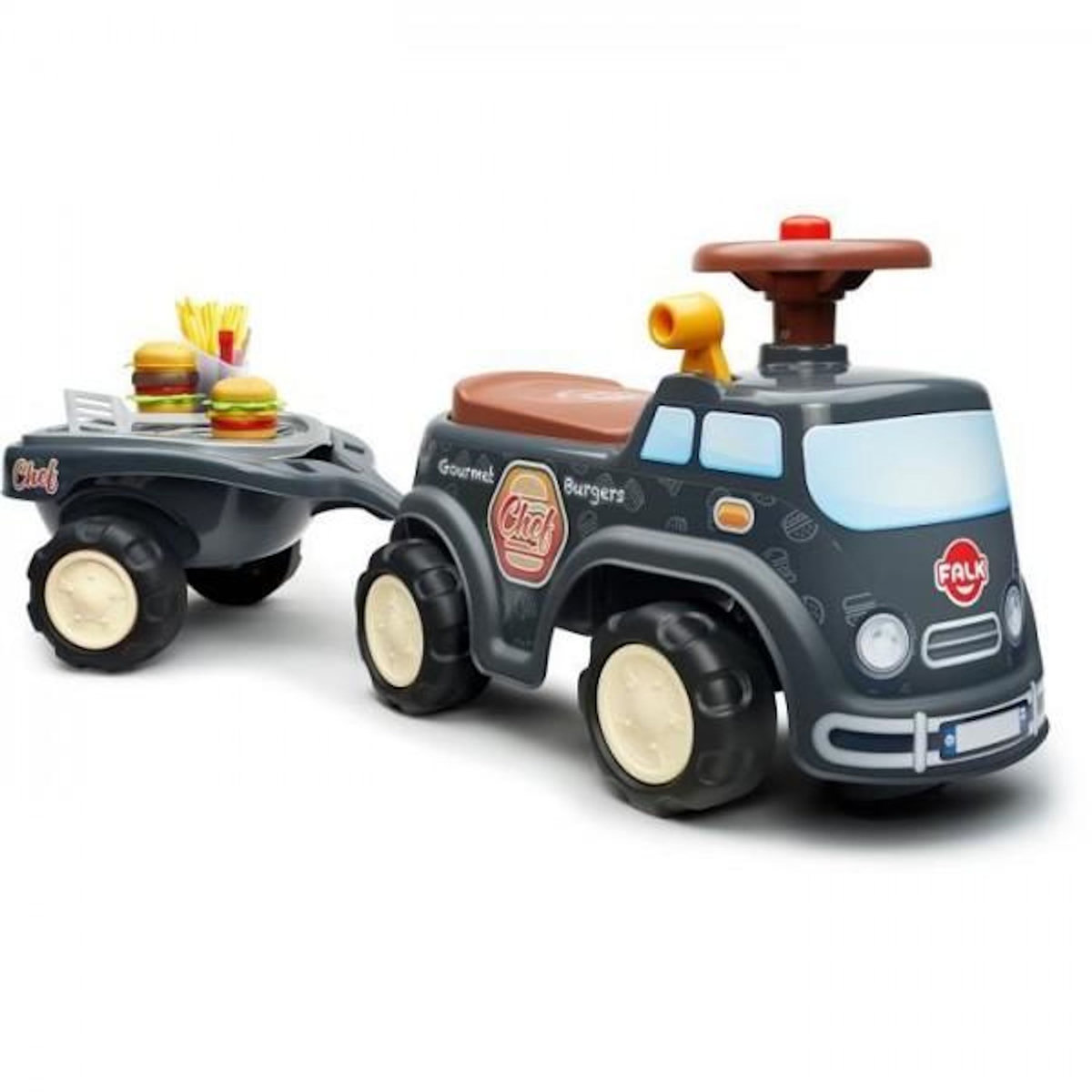 FALK Porteur Trotteur  - FALK - Food Truck - Volant directionnel - Remorque - Des 12 Mois - 100% Fabriqué en France