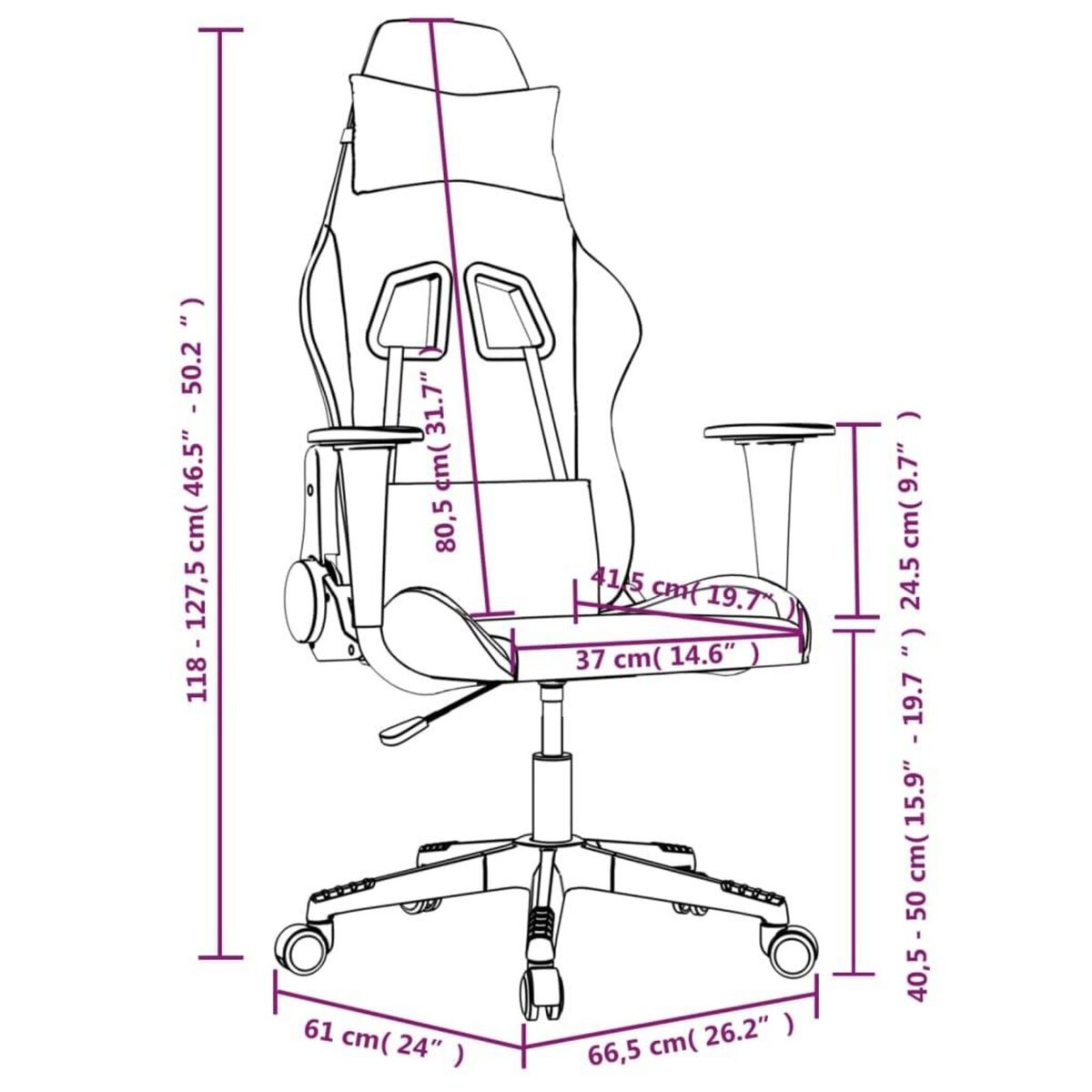 VIDAXL Chaise de jeu de massage noir similicuir