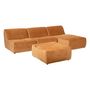 Voir la diapositive 3 : Paris Prix Module Chauffeuse en Velours  Mavuno  98cm Caramel