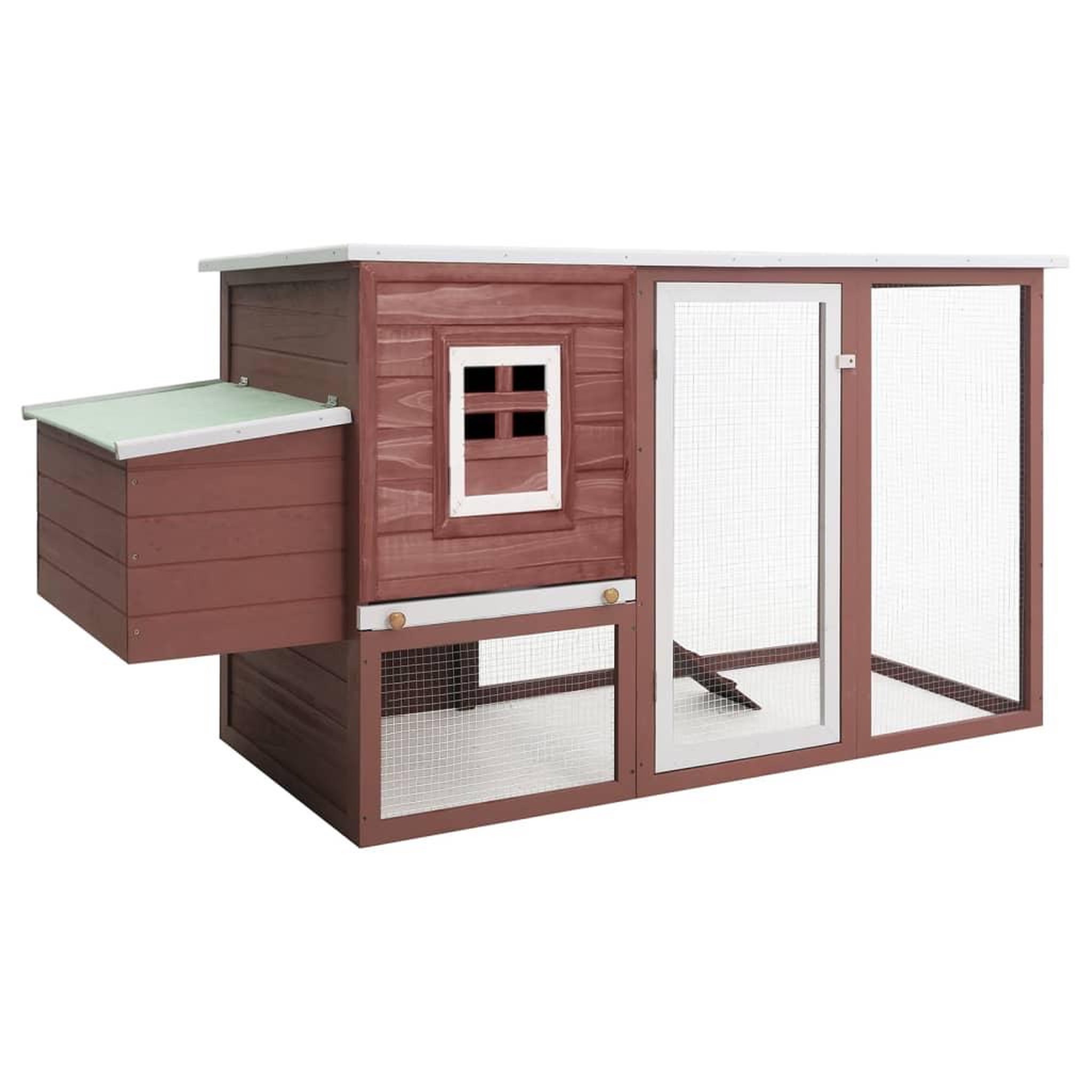 Voir la diapositive 1 : VIDAXL Poulailler d'exterieur avec 1 nichoir Marron Bois