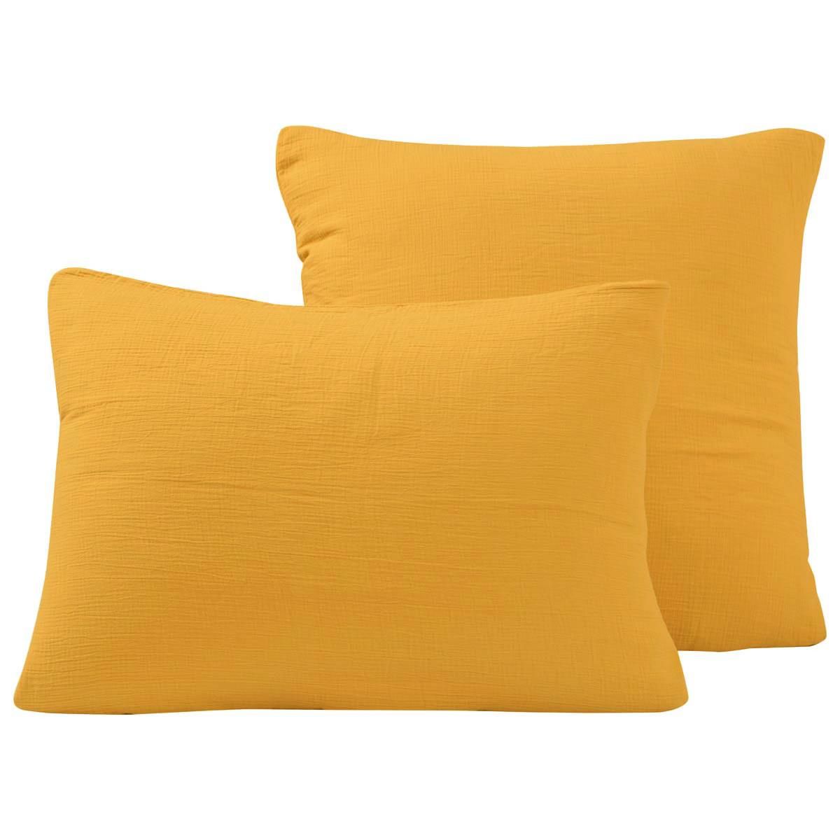 Sensei Maison Lot de 2 taies d'oreiller en gaze de coton LOFT