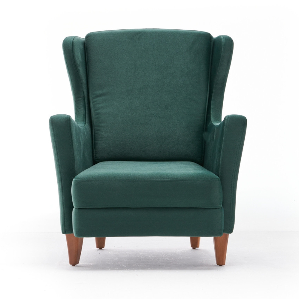 CONCEPT USINE Fauteuil à oreilles en velours vert WILLIAMS