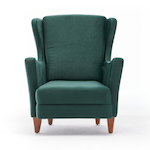 CONCEPT USINE Fauteuil à oreilles en velours vert WILLIAMS