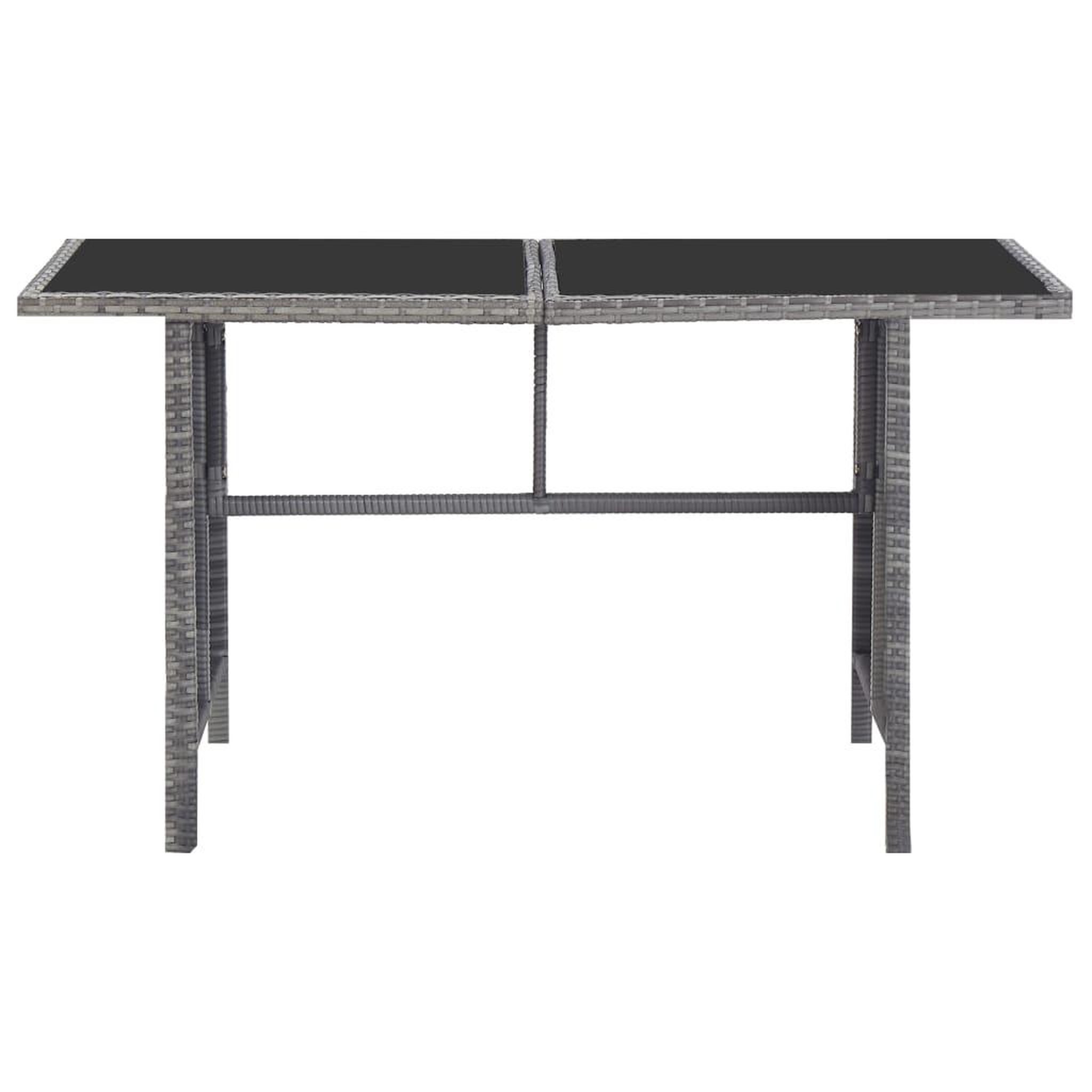 Voir la diapositive 3 : VIDAXL Ensemble a manger d'exterieur 5pcs coussins resine tressee gris