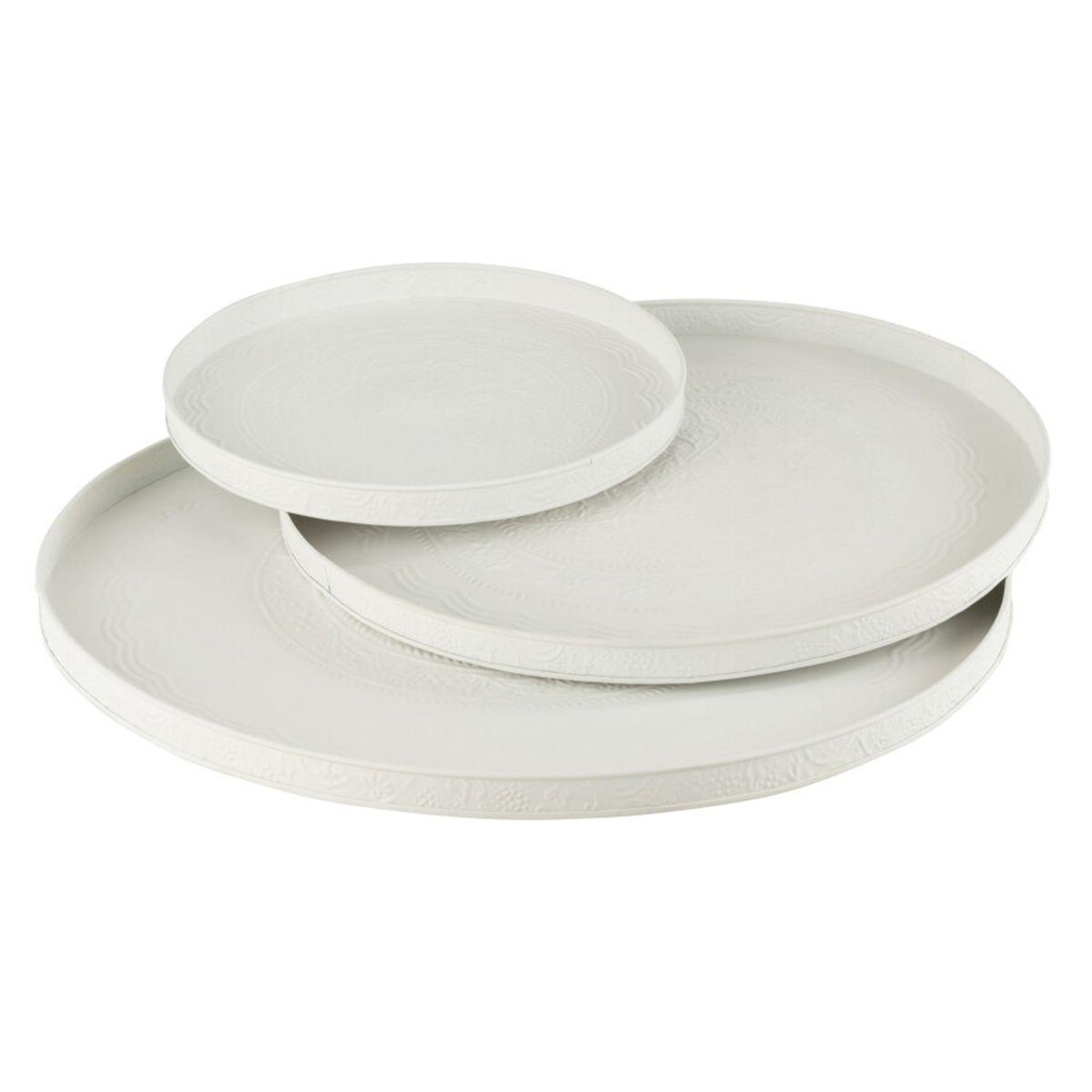 Voir la diapositive 3 : J-LINE Plateau de service déco  sévilla  50cm blanc