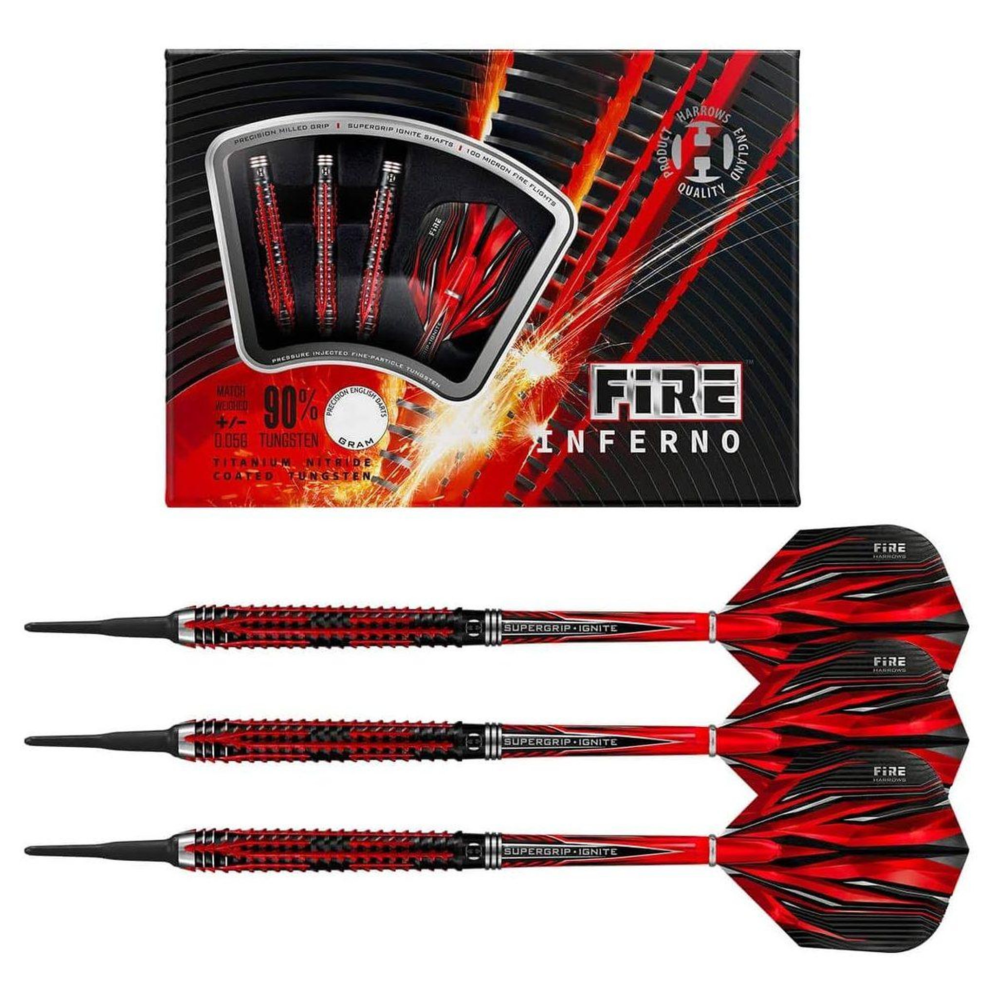 Harrows Fléchettes fire inferno 90 soft 18g r