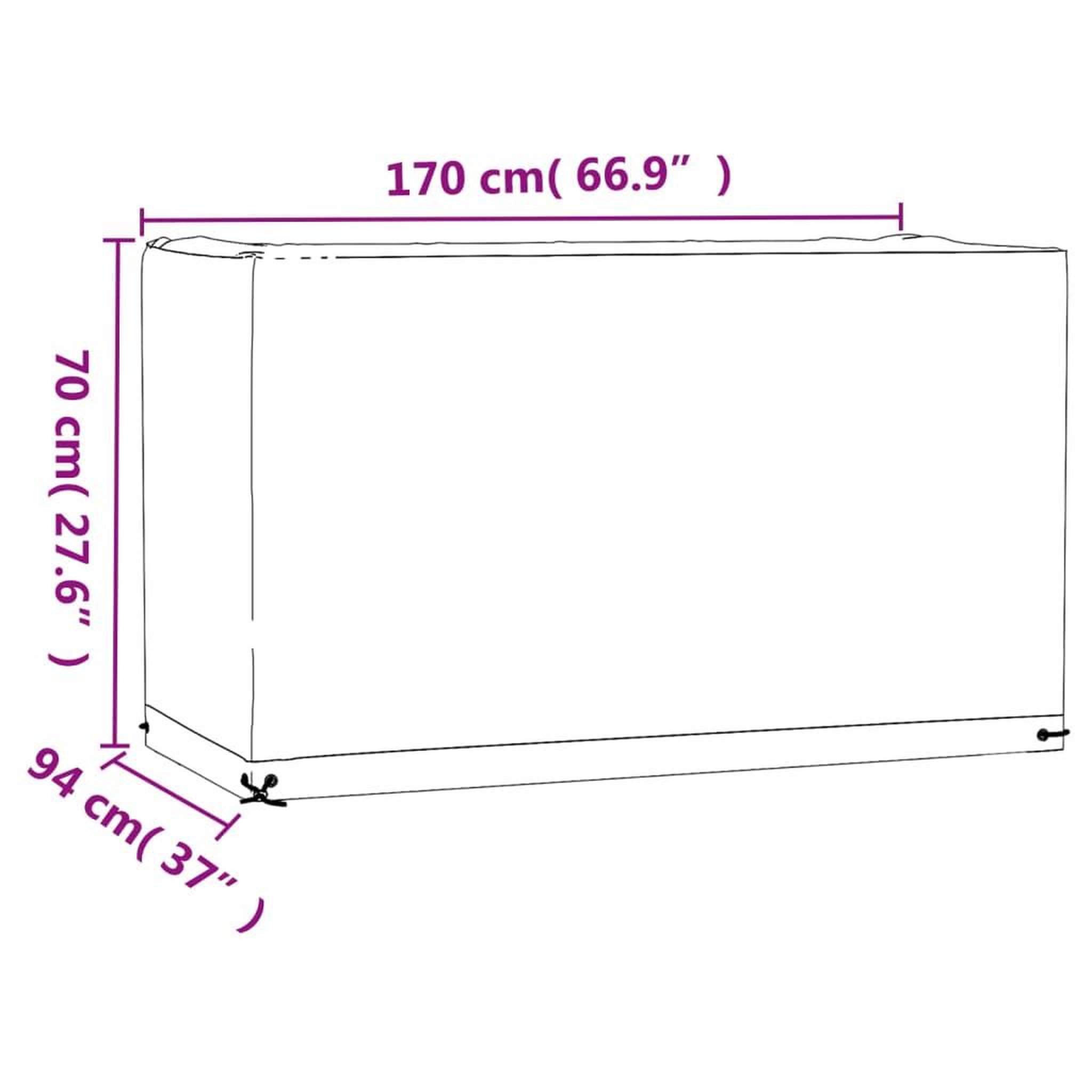 Voir la diapositive 6 : VIDAXL Housses salon de jardin 2pcs 8œillets 170x94x70cm rectangulaire