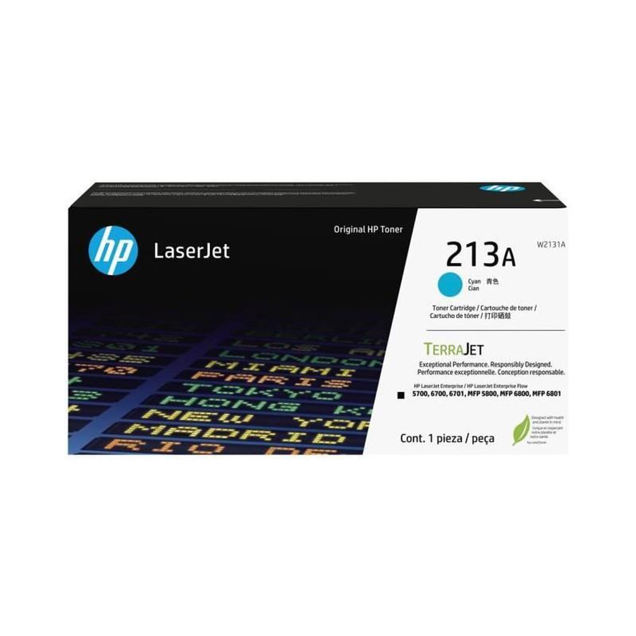 Voir la diapositive 3 : HP Cartouche de Toner HP 213A Cyan Authentique (W2131A) pour HP LaserJet Enterprise 5700 / 6700 / MFP 5800 / 6800 /6801