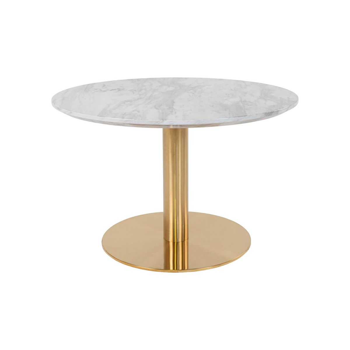 LISA DESIGN Valverde - table basse ronde - effet marbre - doré - 70 cm
