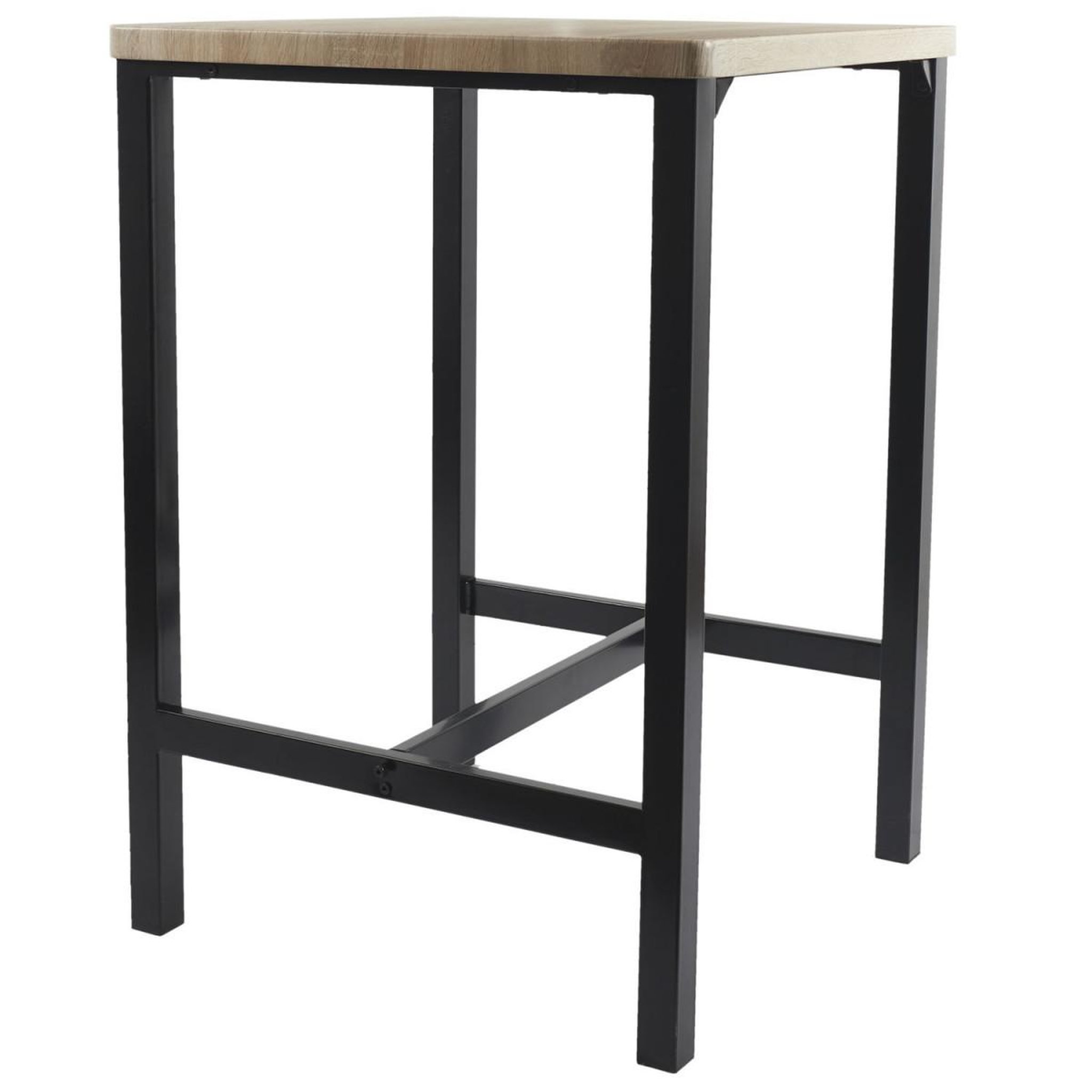 Voir la diapositive 2 : The Home Deco Factory Ensemble table de bar & 2 tabourets  loka  86cm noir