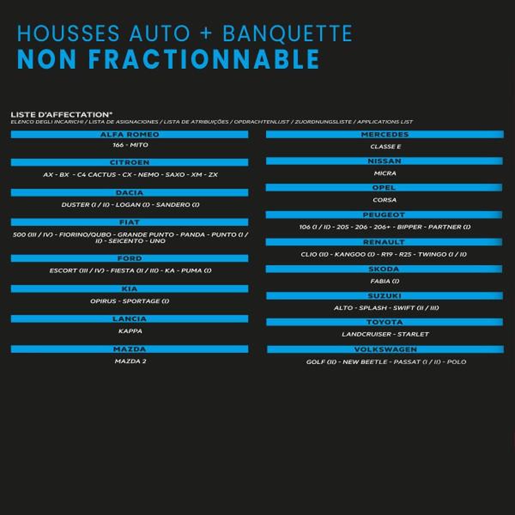 Voir la diapositive 4 : Housses auto - XLCOVER - Non fractionnable - Compatible Airbags - Housses sieges avant, appuis-tete et banquette arriere