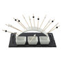 Voir la diapositive 1 : SECRET DE GOURMET Set apéritif design ardoise Arc - 5 Pièces - Noir