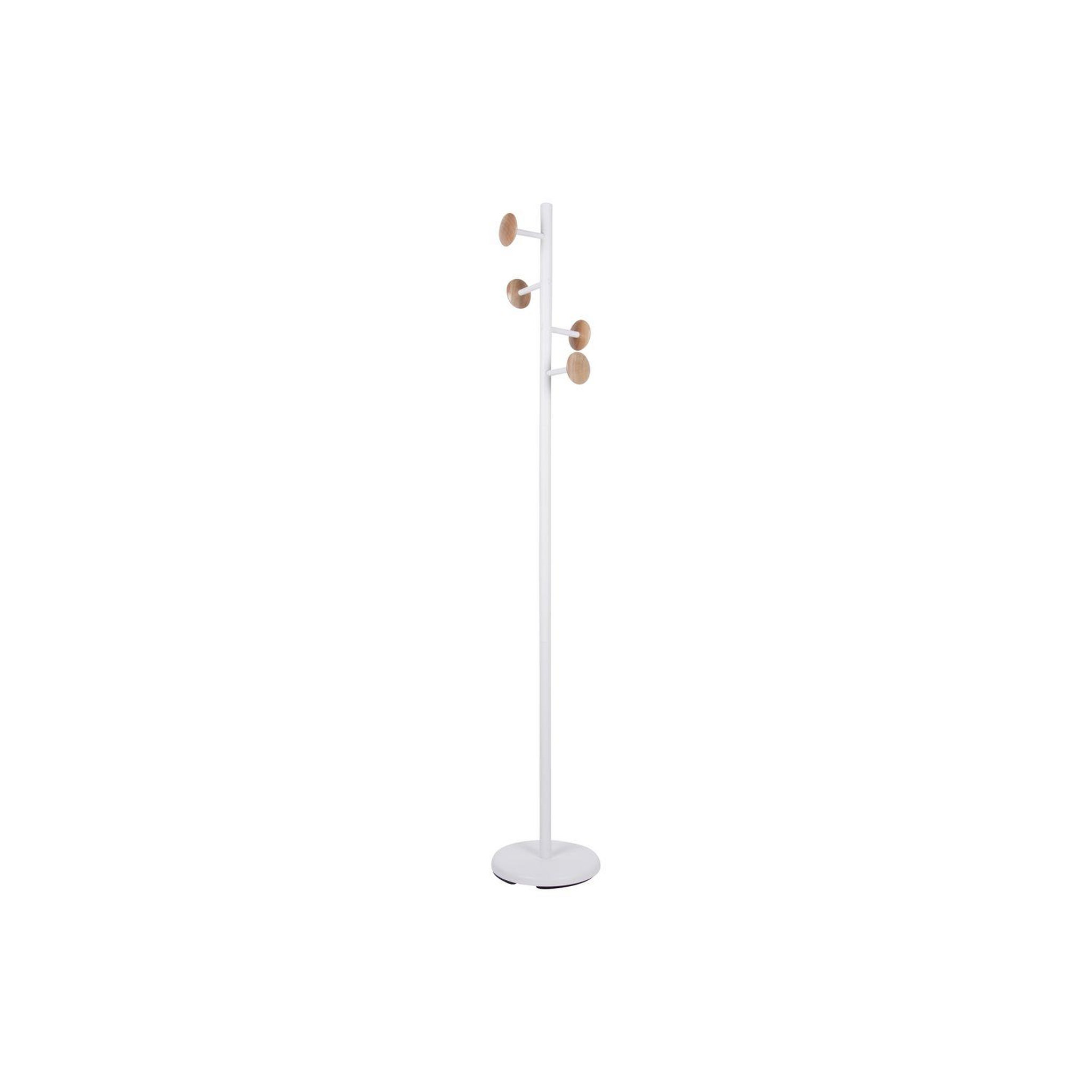 Voir la diapositive 2 : Leitmotiv Porte manteau design scandinave Discs - Diam. 28 x H. 175 cm - Blanc