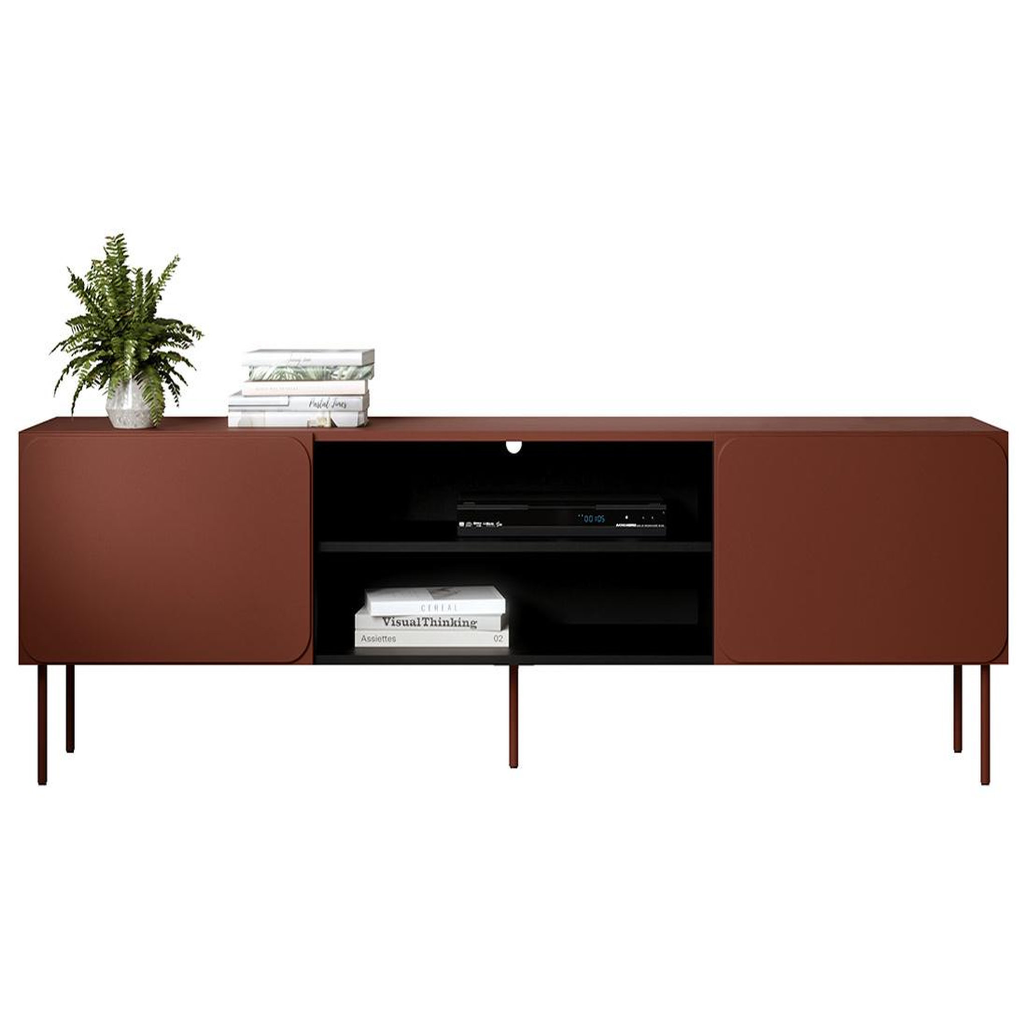 Voir la diapositive 4 : BEST MOBILIER Elvis - meuble tv 200 cm - 2 portes et 2 niches