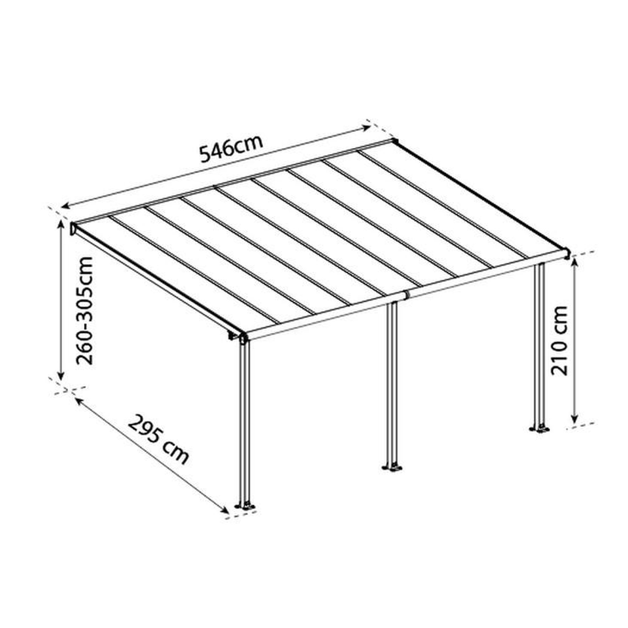 Voir la diapositive 2 : Palram Pergola 16.1m² blanc - 704220