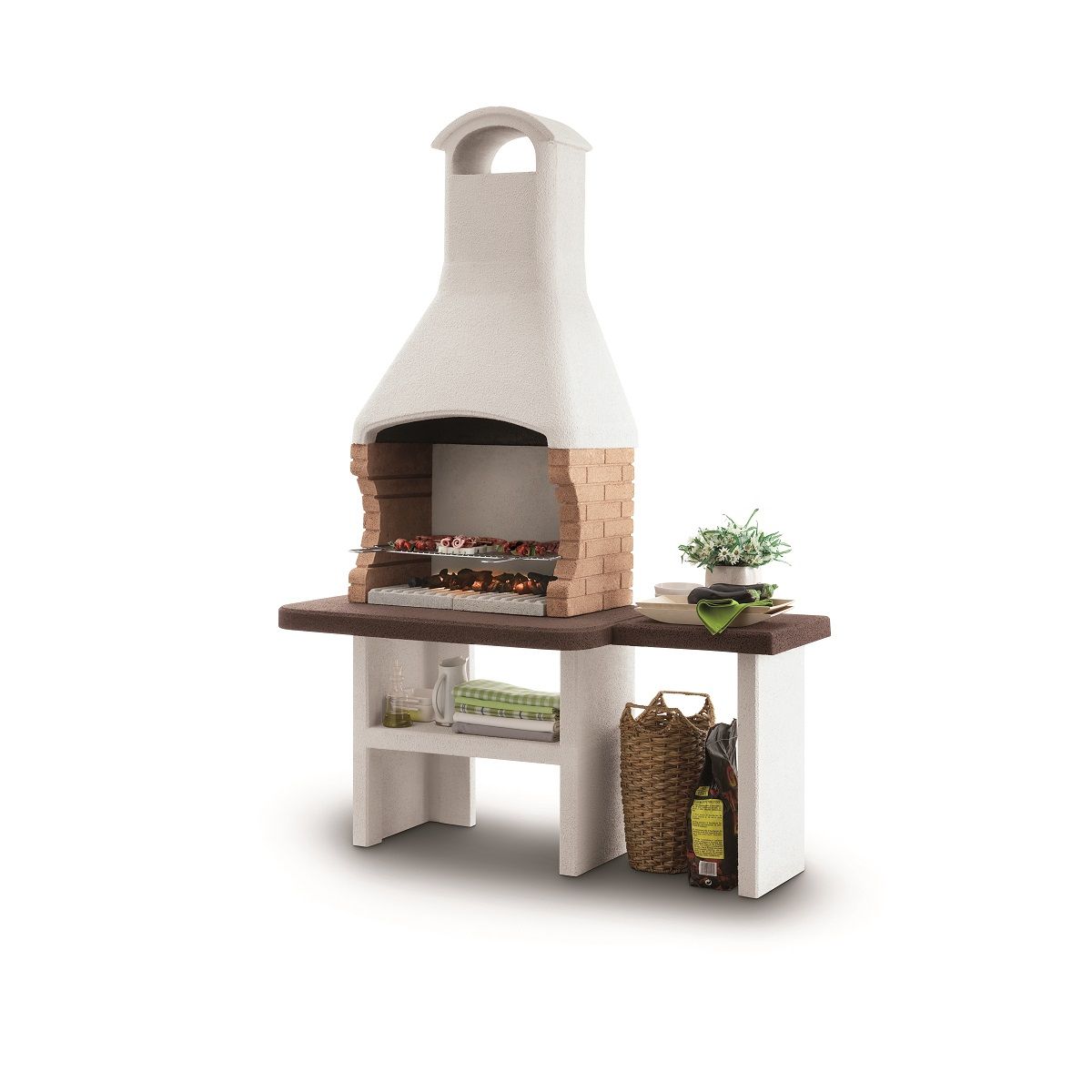 PALAZZETTI Barbecue fixe charbon - Béton - 68x40cm - JESOLO
