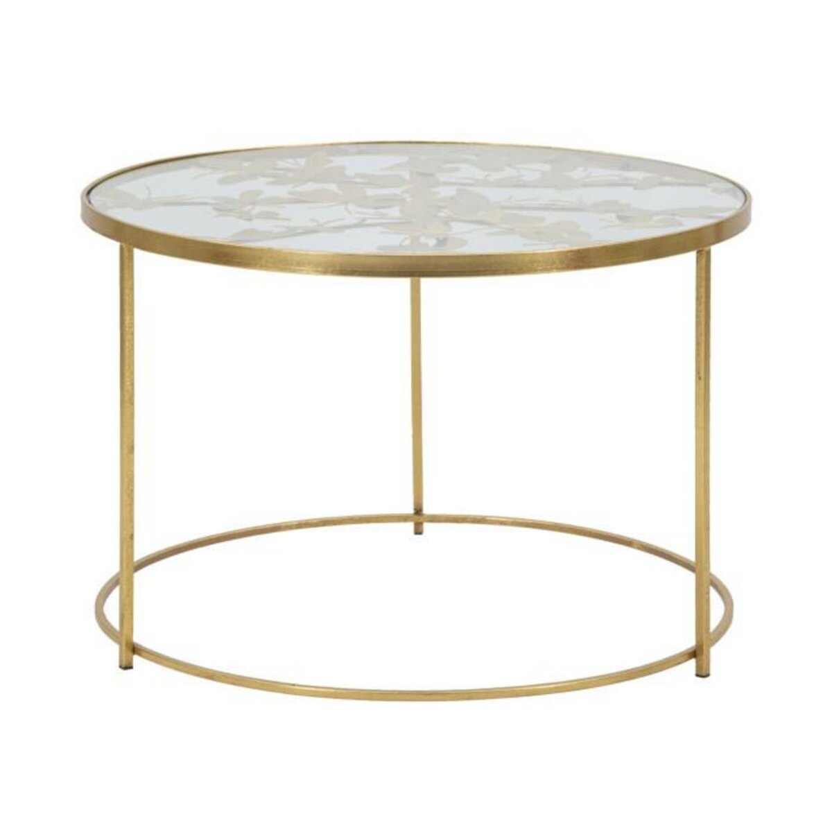 Paris Prix Table Basse en Verre  Butterfly  60cm Or
