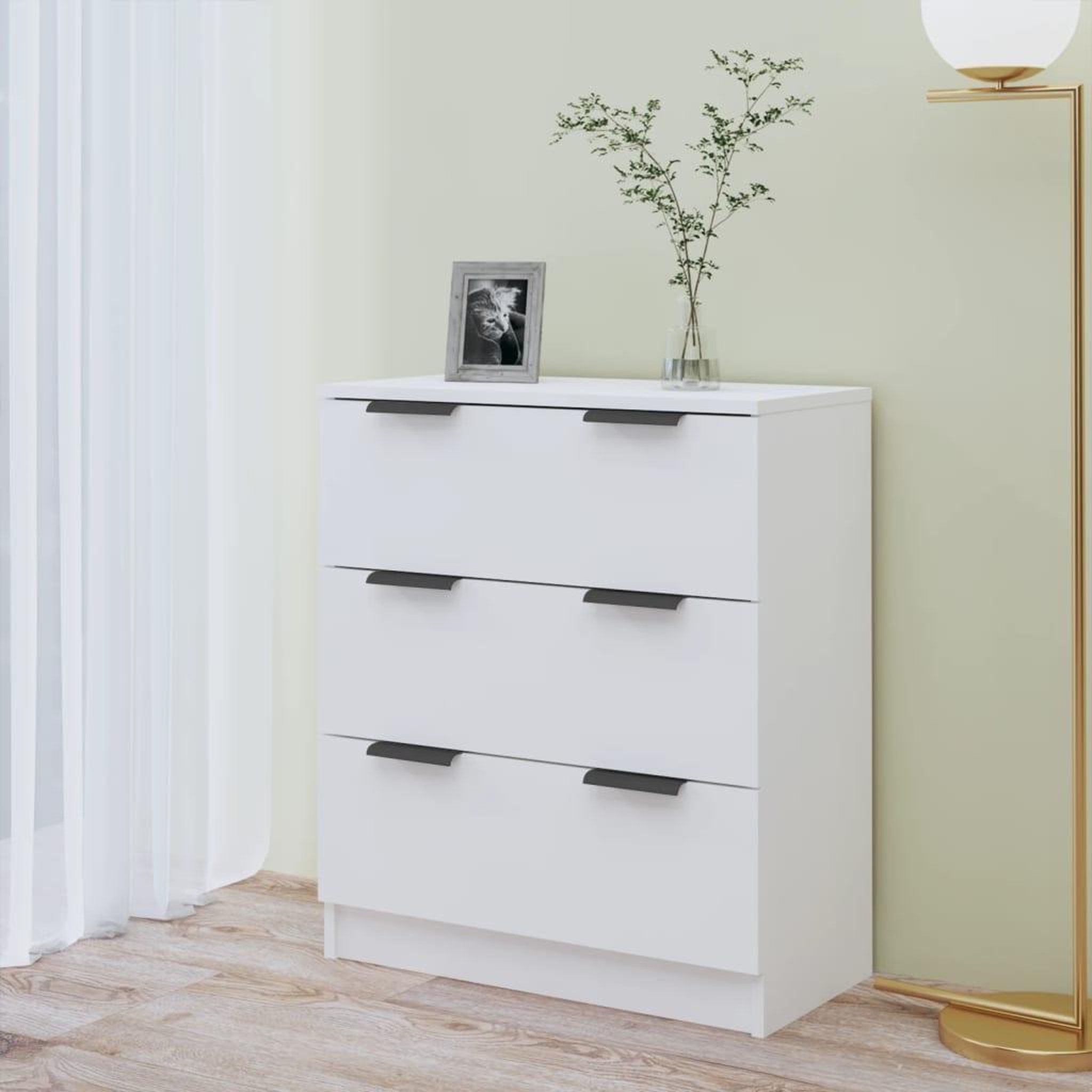Voir la diapositive 3 : VIDAXL Buffet Blanc 60x30x70 cm Bois d'ingenierie