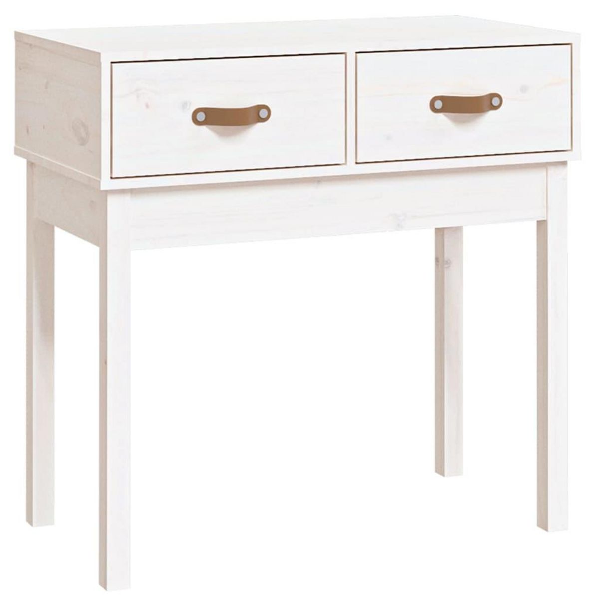 VIDAXL Table console Blanc 76,5x40x75 cm Bois massif de pin