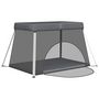Voir la diapositive 4 : VIDAXL Parc pour bebe avec matelas Gris fonce Tissu de lin
