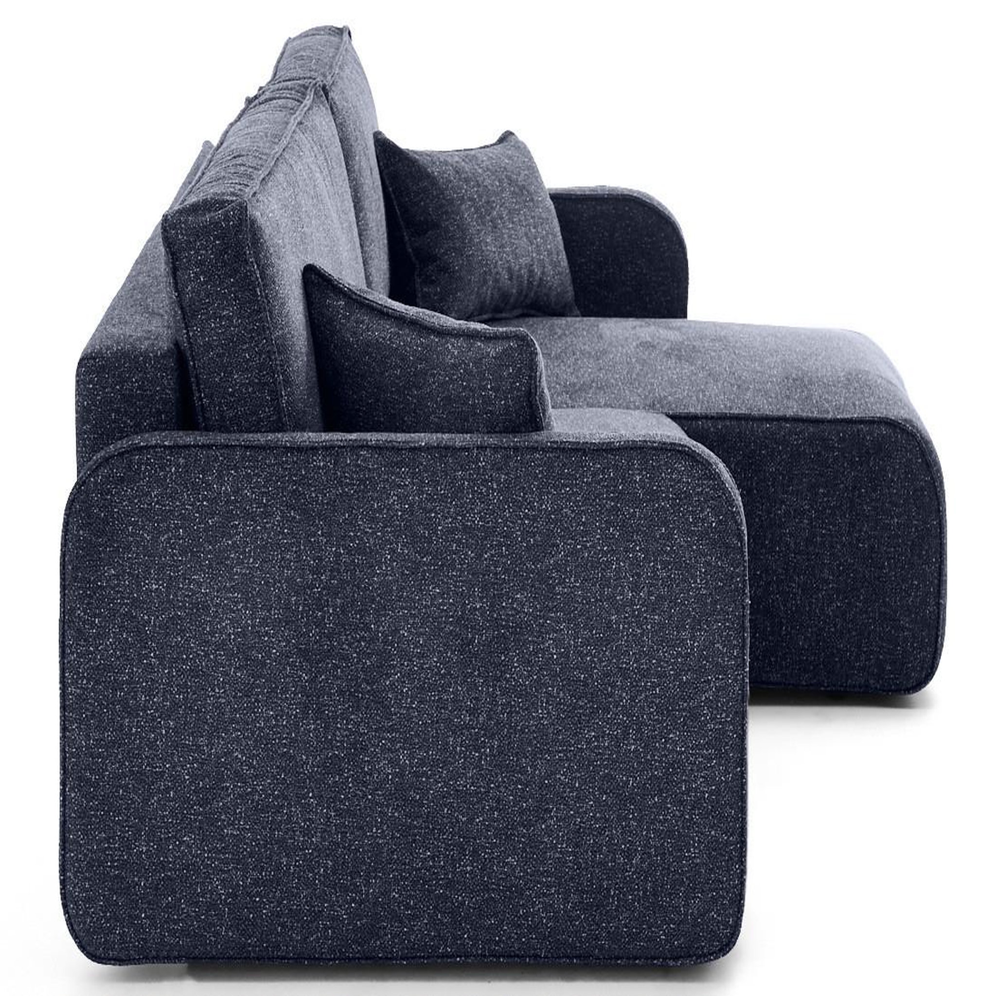 Voir la diapositive 5 : LISA DESIGN Apolline - canapé d'angle réversible 4 places convertible avec coffres en tissu moucheté