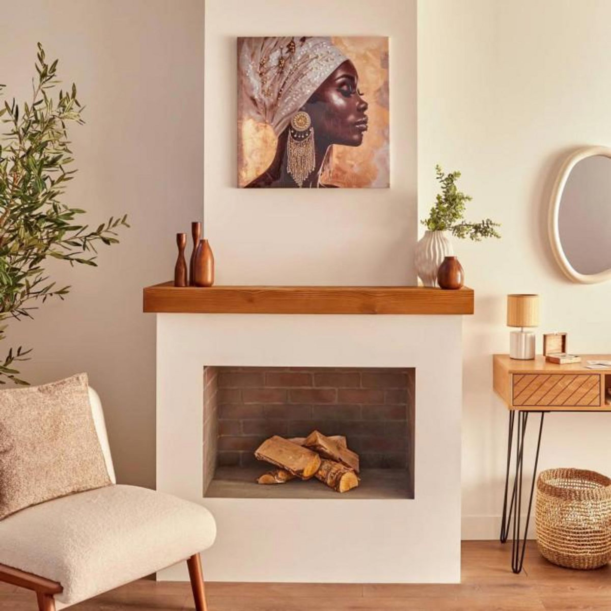 ATMOSPHERA Toile Imprimée Femme  Mercury  60x60cm Doré