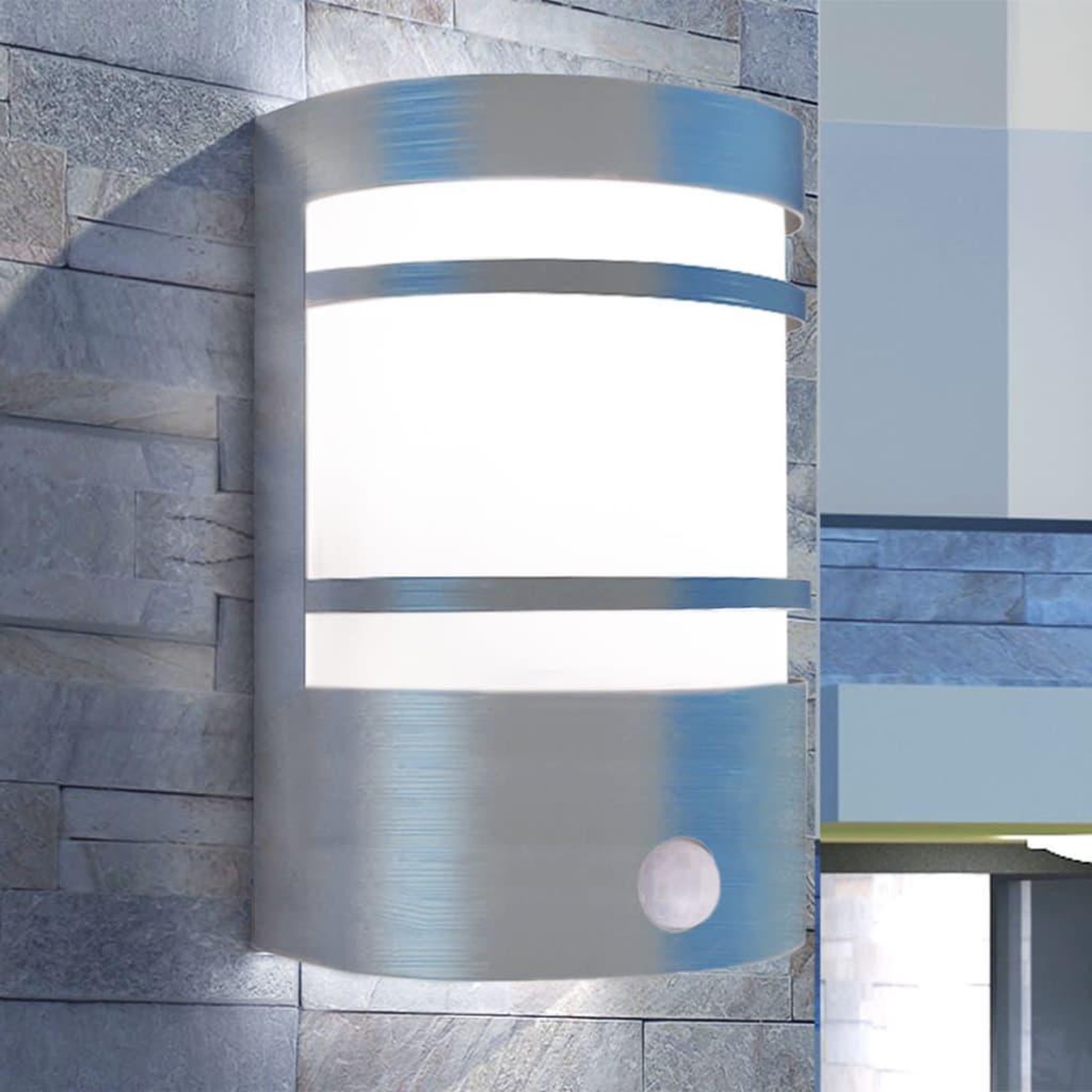 VIDAXL Applique murale d'exterieur avec detecteur Acier inoxydable