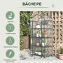 Voir la diapositive 5 : OUTSUNNY Serre de jardin balcon étagère serre 4 niveaux 0,7L x 0,5l x 1,6H m acier époxy bâche amovible PVC haute densité transparente
