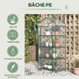 Voir la diapositive 5 : OUTSUNNY Serre de jardin balcon étagère serre 4 niveaux 0,7L x 0,5l x 1,6H m acier époxy bâche amovible PVC haute densité transparente