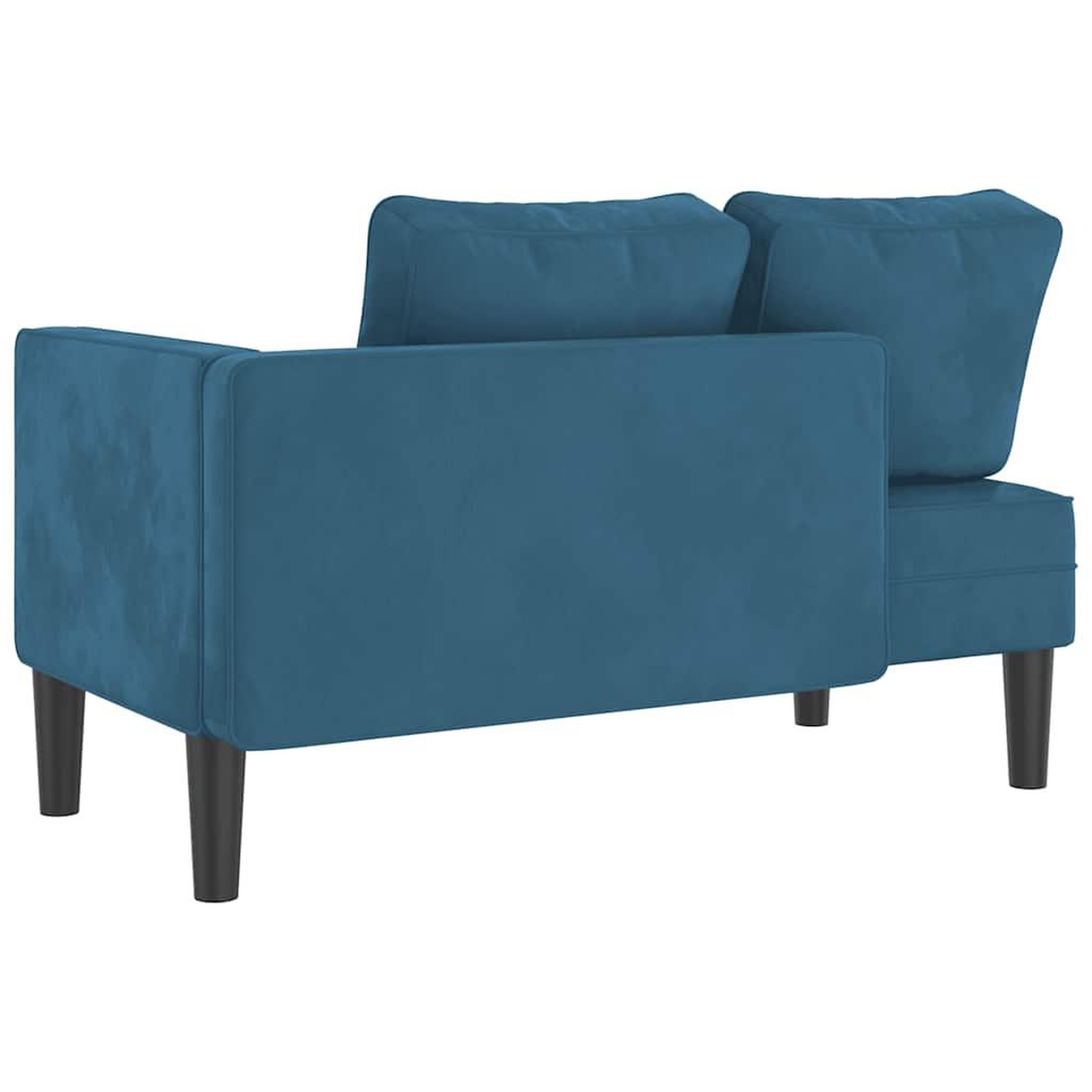 Voir la diapositive 5 : VIDAXL Chaise longue avec coussins bleu velours