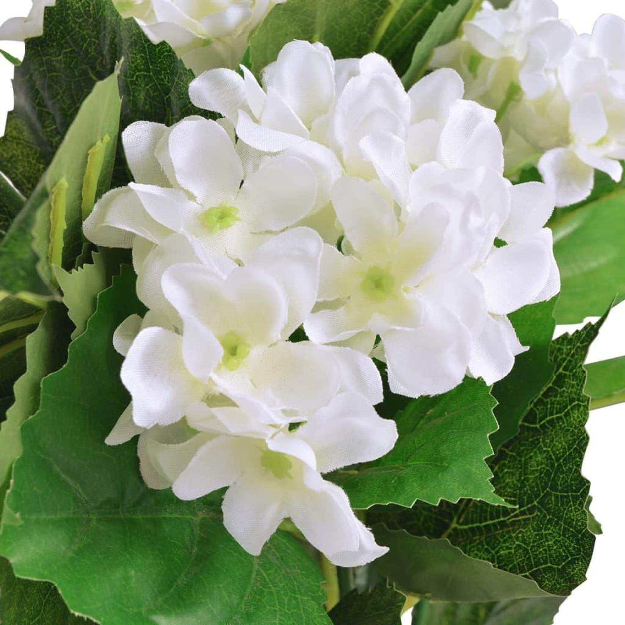 Voir la diapositive 2 : VIDAXL Plante hortensia artificielle avec pot 60 cm Blanc