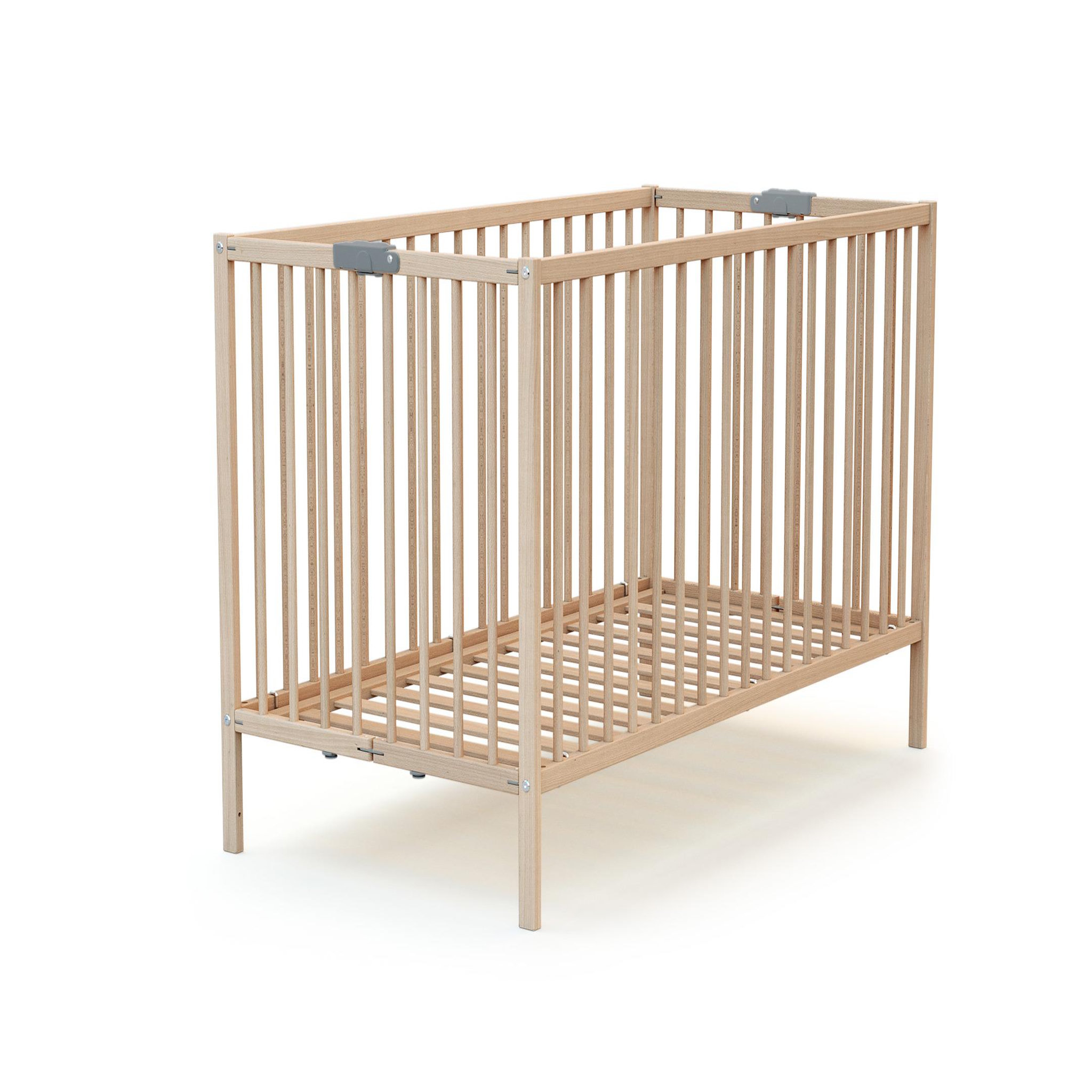 Voir la diapositive 4 : WEBABY Lit bébé pliant en bois avec matelas 60 x 120 cm FLEX