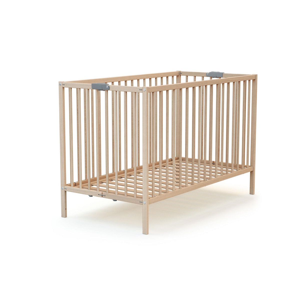 WEBABY Lit bébé pliant en bois avec matelas 60 x 120 cm FLEX