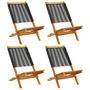 Voir la diapositive 2 : VIDAXL Chaises de jardin pliantes lot de 4 noir bois d'acacia massif