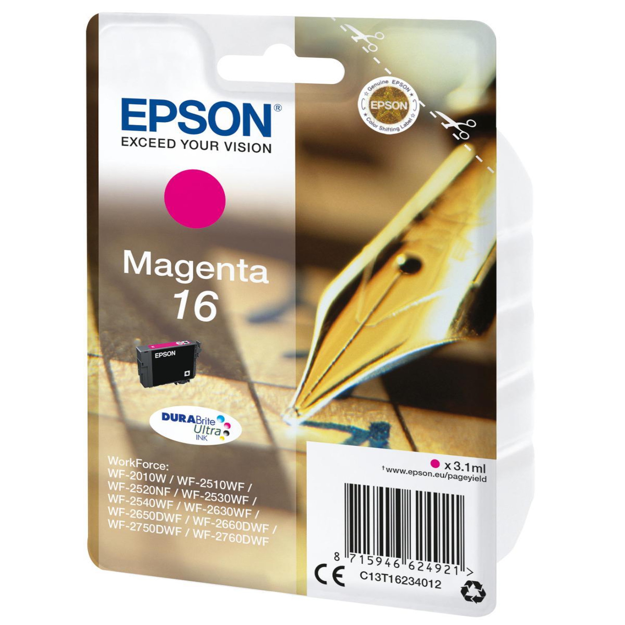 Voir la diapositive 3 : Epson EPSON Cartouche T1623 - Stylo Plume - Magenta