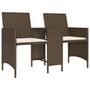 Voir la diapositive 4 : VIDAXL Canape de jardin 2 places avec table et tabourets marron rotin