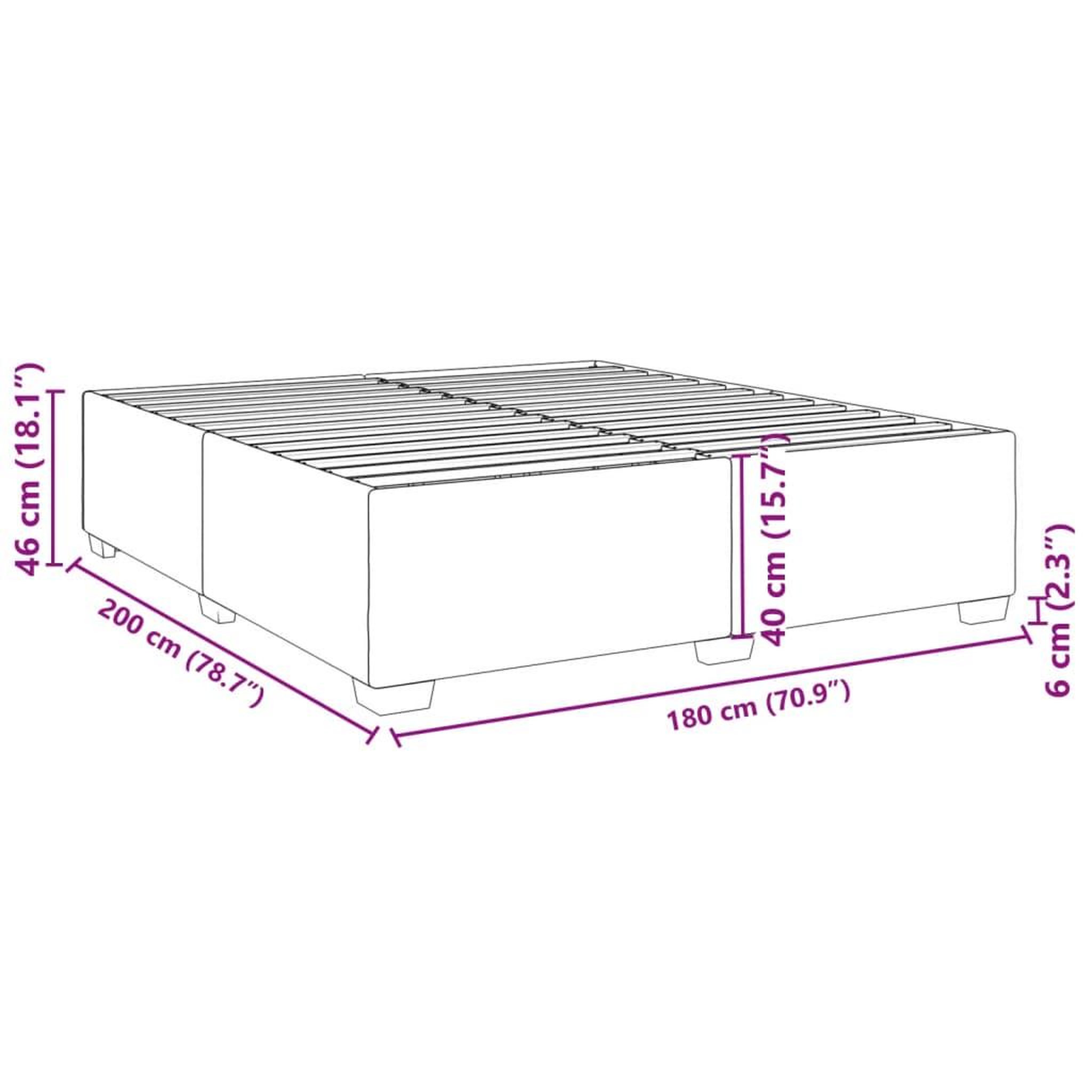 Voir la diapositive 6 : VIDAXL Cadre de lit sans matelas creme 180x200 cm tissu