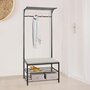 Voir la diapositive 2 : The Home Deco Factory Portemanteau avec banc 4 accroches - Noir