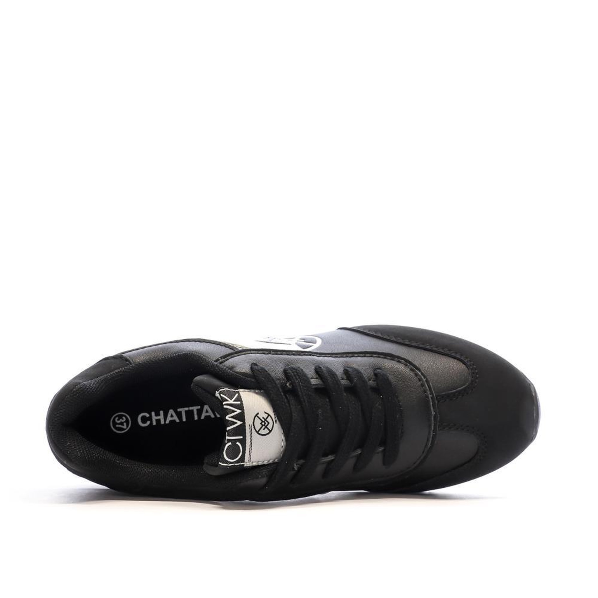 Voir la diapositive 4 : CHATTAWAK Baskets Noir/Blanc Femme ChattawakANDRIA