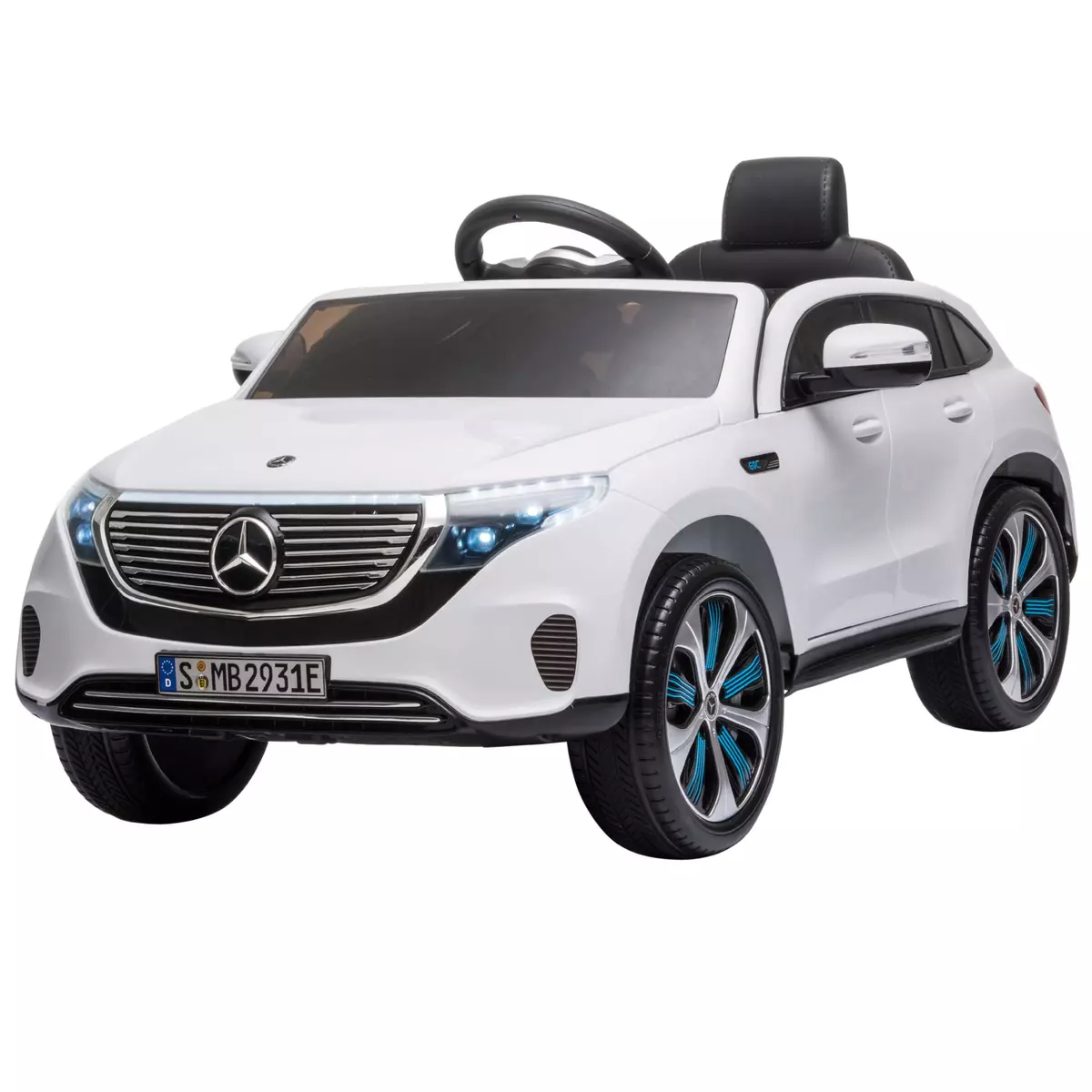 HOMCOM Voiture véhicule électrique enfants 12 V - V. max. 5 Km/h effets sonores + lumineux Mercedes EQC 400 4matic blanc