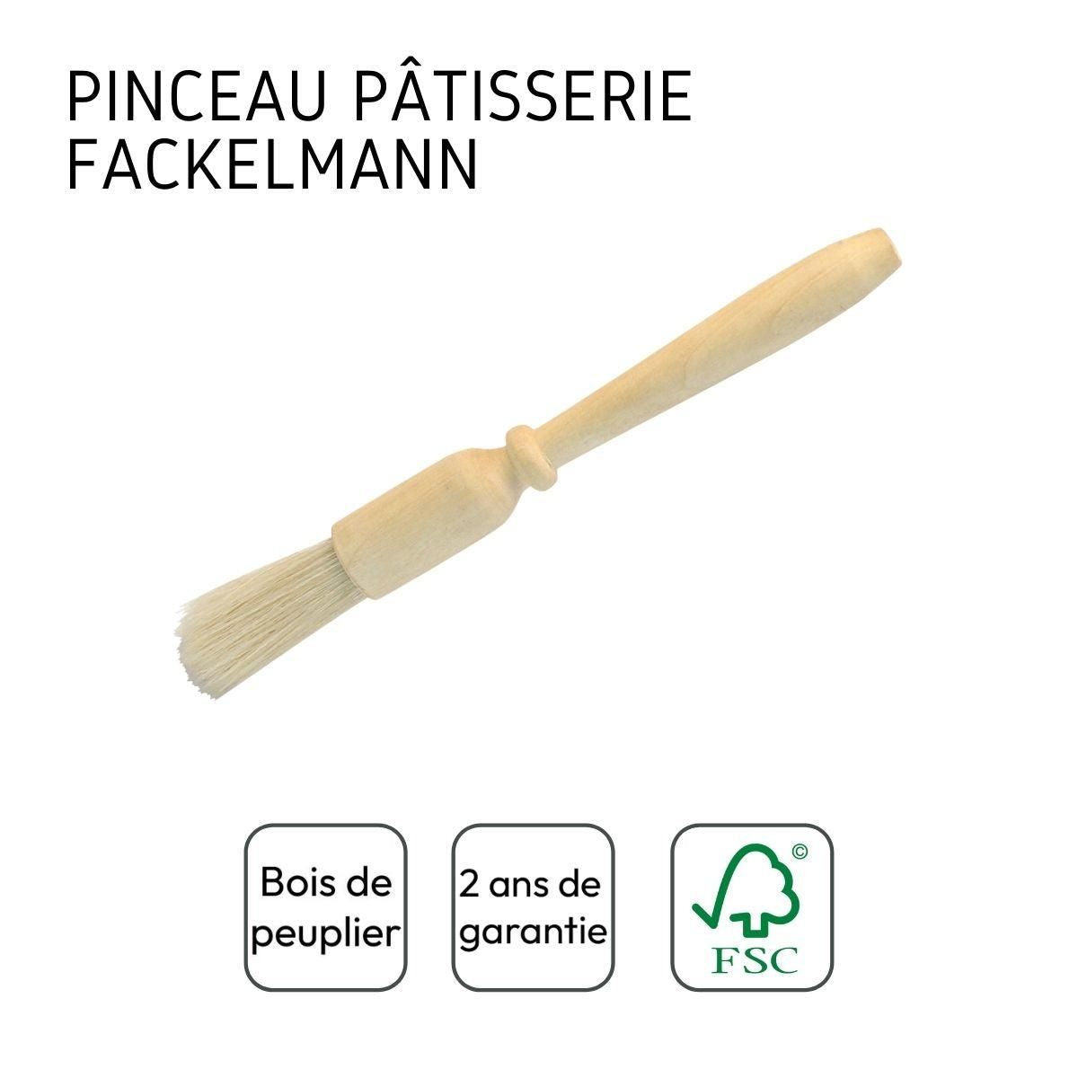Fackelmann Ensemble de 2 Pinceaux de cuisine et de pâtisserie 18 cm en poils de porc Fackelmann Wood Edition