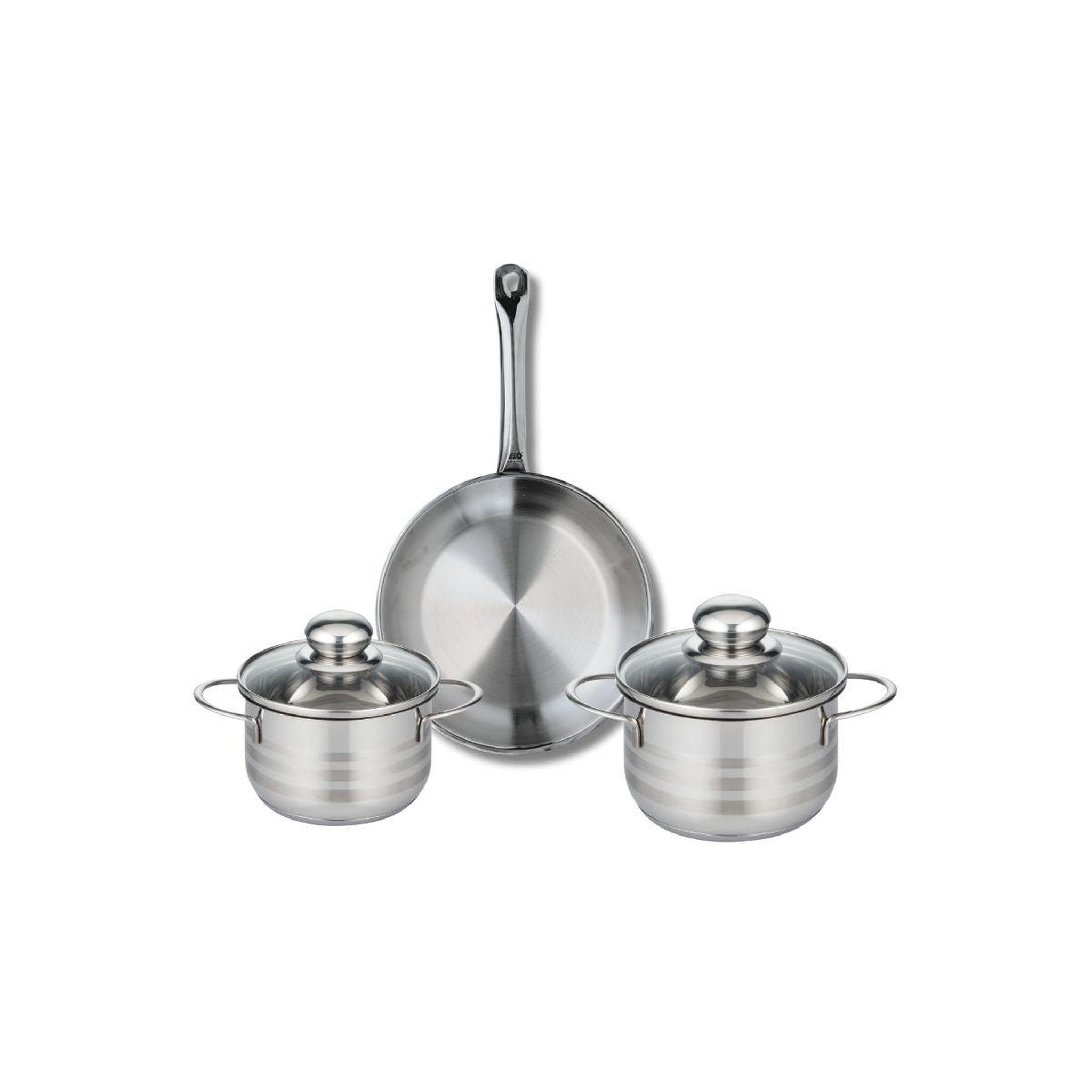 ELO Ensemble de 1 Poêle de cuisson 24 cm et 2 faitouts 14 et 16 cm Elo Profi Brillant