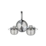 ELO Ensemble de 1 Poêle de cuisson 24 cm et 2 faitouts 14 et 16 cm Elo Profi Brillant