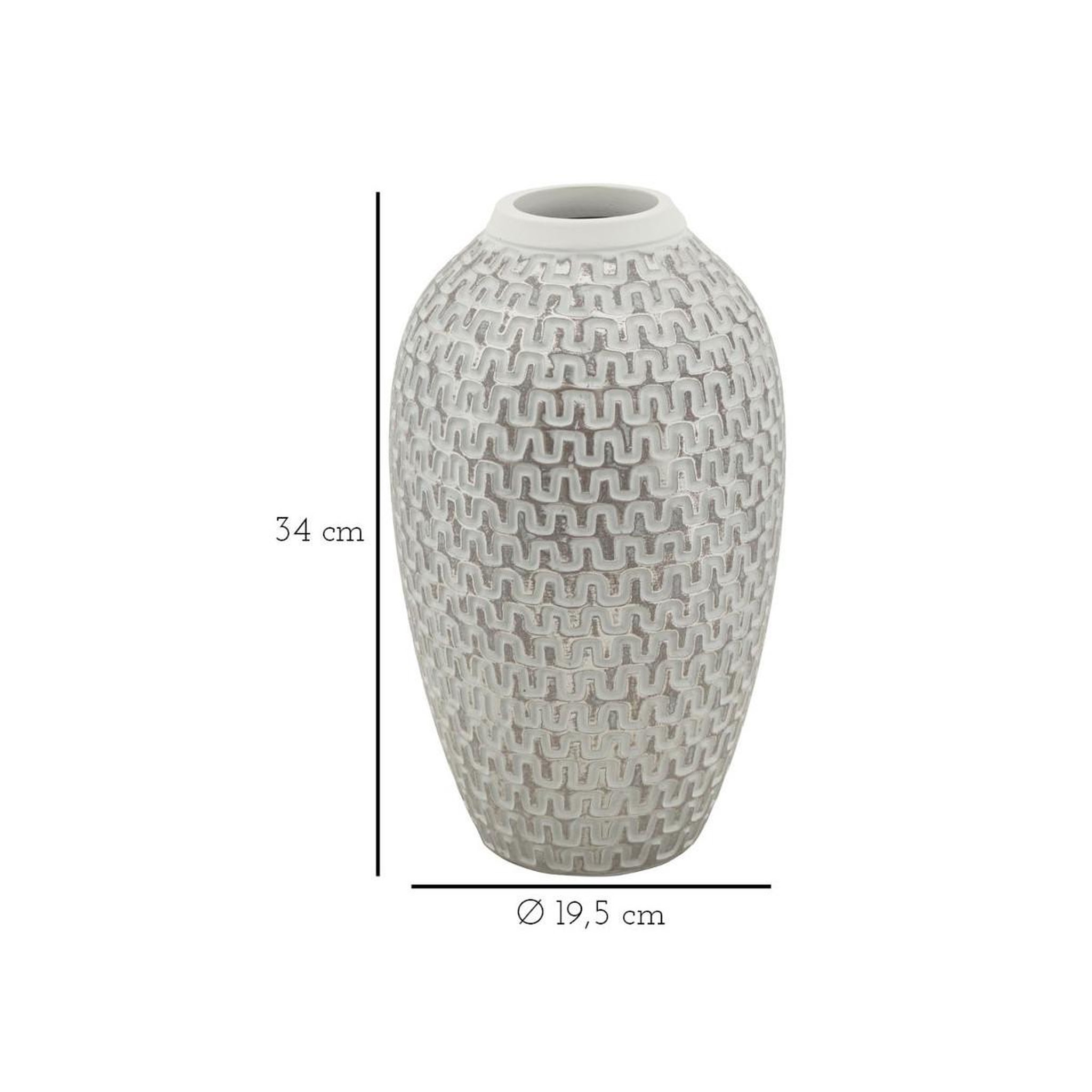 Voir la diapositive 6 : Paris Prix Vase déco en résine  wave  34cm blanc