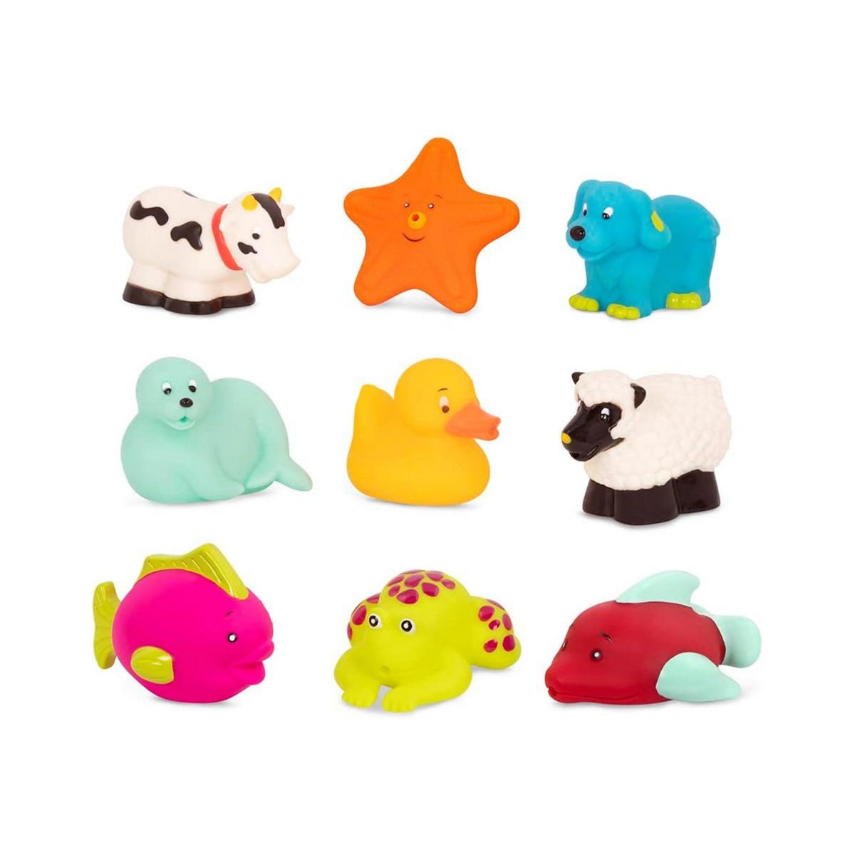 mybtoys 9 copains pour le bain - animaux gicleurs