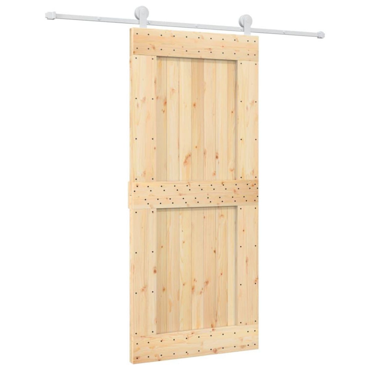 VIDAXL Porte coulissante et kit de quincaillerie 90x210 cm pin massif