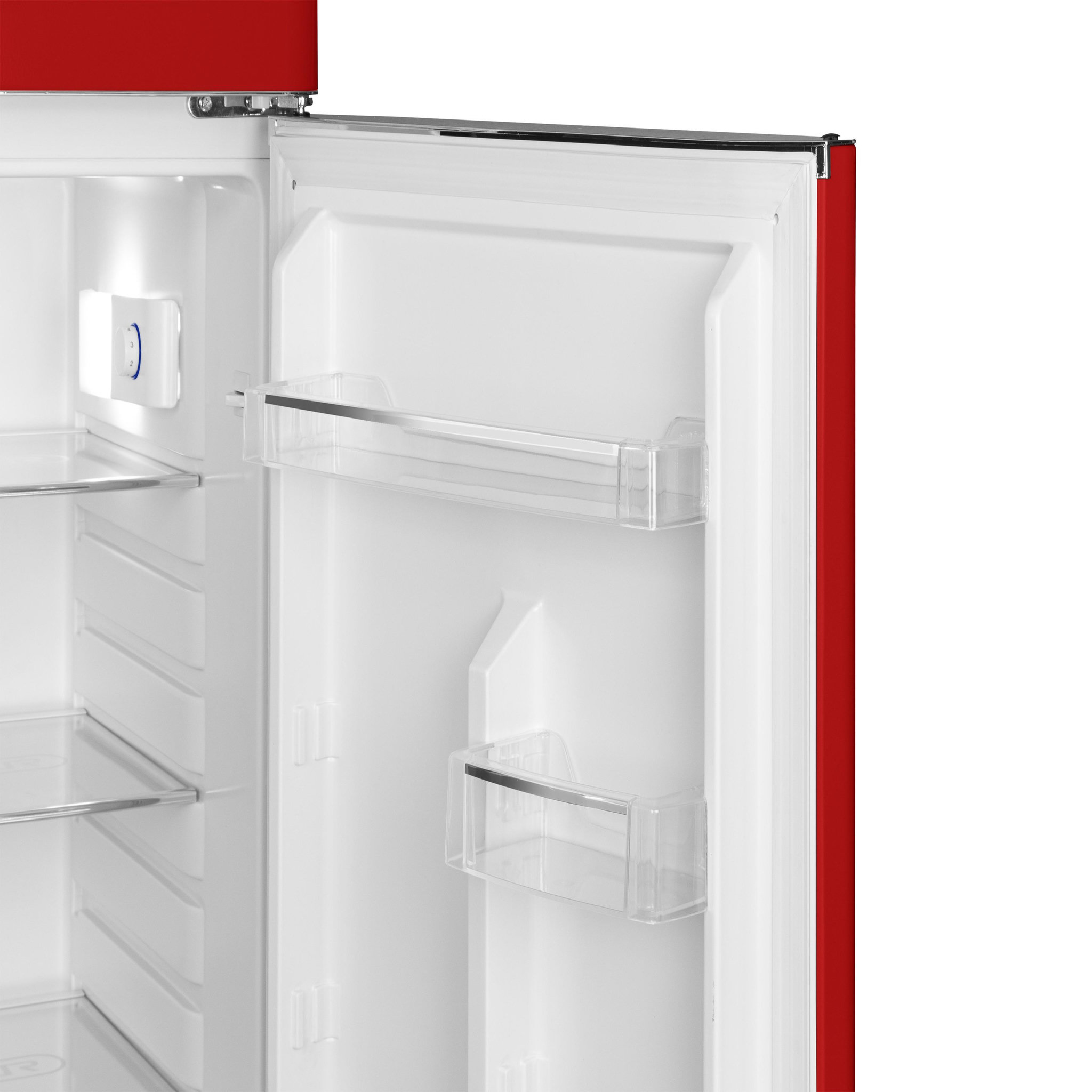 Voir la diapositive 4 : SCHNEIDER Réfrigérateur double porte 211L Vintage Rouge - SCDD211V-RE