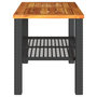Voir la diapositive 5 : VIDAXL Table de jardin noir 70x38x42 cm resine tressee et bois acacia