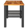 Voir la diapositive 5 : VIDAXL Table de jardin noir 70x38x42 cm resine tressee et bois acacia